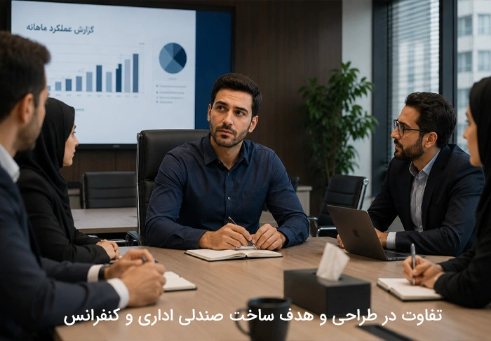 تفاوت در طراحی و هدف ساخت صندلی اداری و کنفرانس